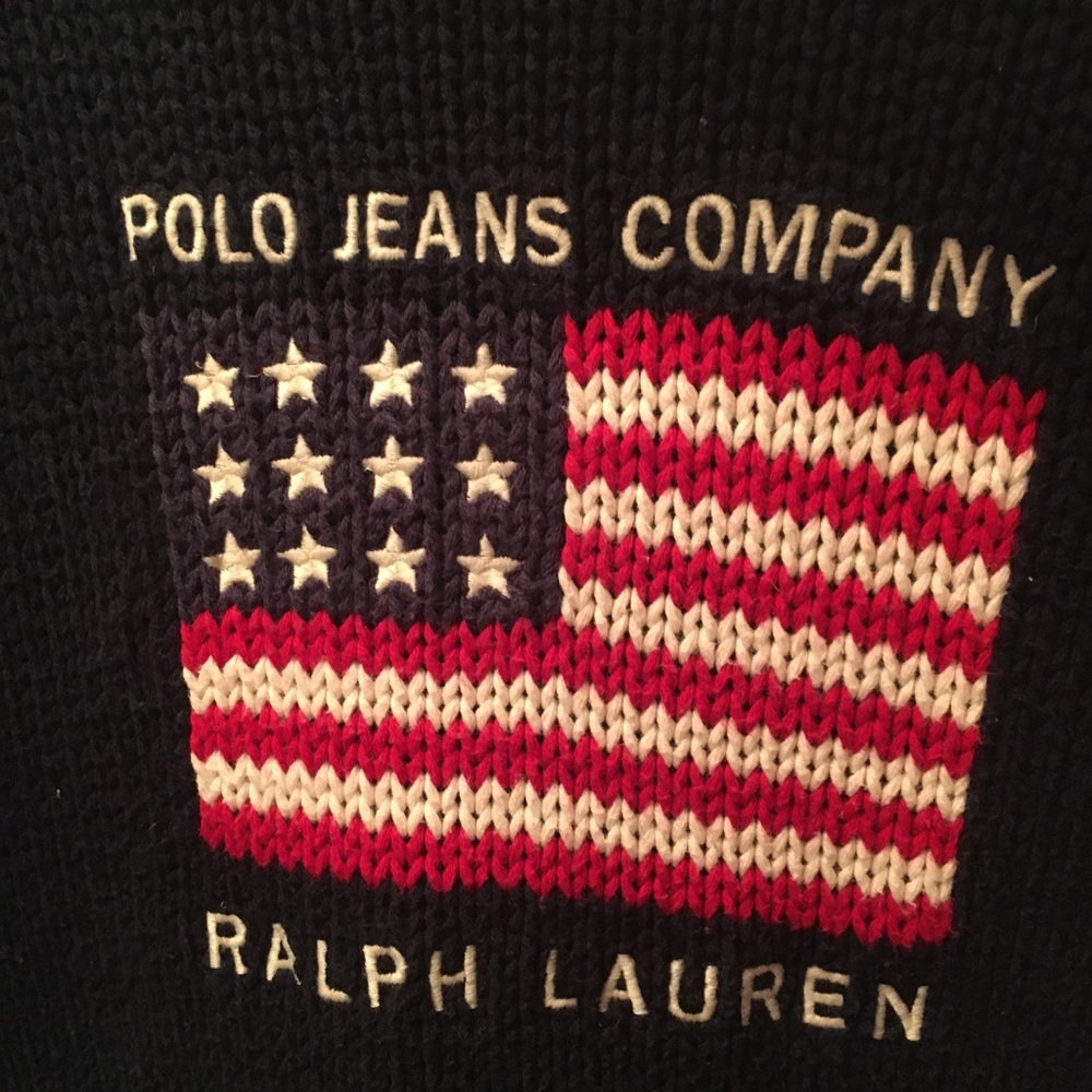 Polo Jeans Co Ralph Lauren Navy Flag Turtleneck